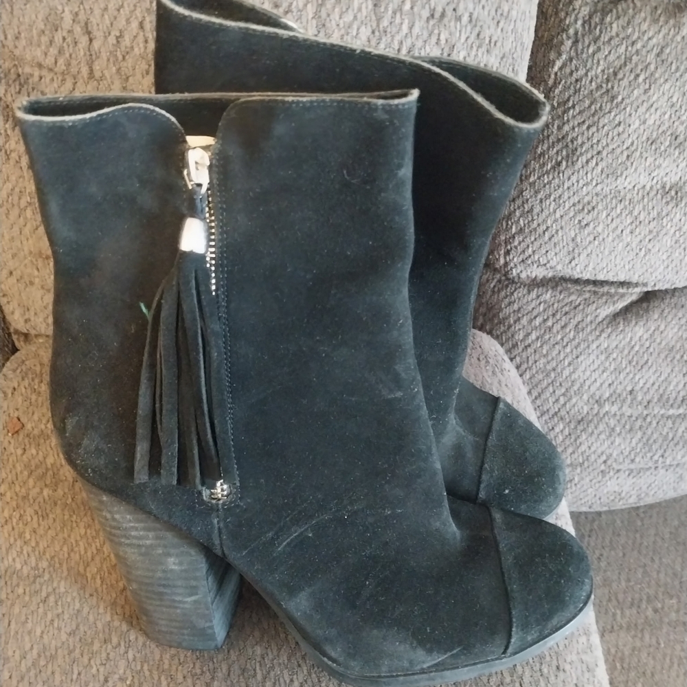 Stylish Black Suede Ankle Boots